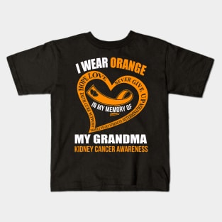 In My Memory Of My Grandma Kidney Cancer Awareness Kids T-Shirt